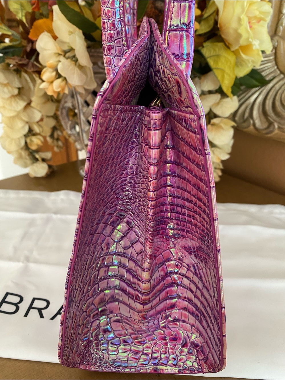Brahmin Rosetta and matching Lennon wallet, Purple Iris - Picture 4 of 7